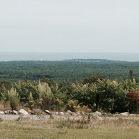 A view of York, ME, in the distance