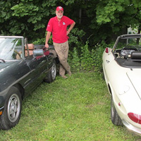 George with his 'new' '87 Spider and Tom Ducibella's '69