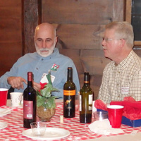 Jay Woodruff debriefs George after the latter's talk