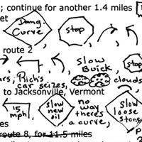 Meg's detailed pictograph of the route. Easy to follow, huh?
