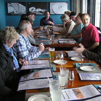 A couple of shots of our group from inside the Mill Wharf Restaurant