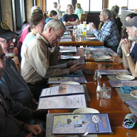 A couple of shots of our group from inside the Mill Wharf Restaurant