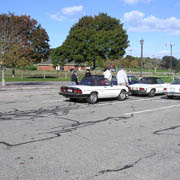 All of the convertible tops were raised on arrival