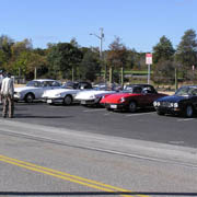 Our Alfas at the first of two rest stops - Millway Marina