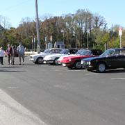 Our Alfas at the first of two rest stops - Millway Marina
