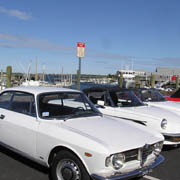 Our Alfas at the first of two rest stops - Millway Marina