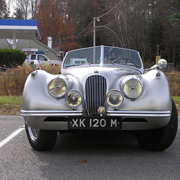 It has a dual-overhead cam engine, and that front grill looks somewhat shield shaped (and the bumpers a bit like the traditional Alfa front end eyebrows that flank the shield).  John Feng's Giulietta is only for the track, so he was obliged to bring his lesser car. Some lesser car!