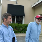 Peter and George sporting their AONE Directors' shirts