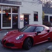 Anyone who brings a new Alfa Romeo to any of our events gets preferred parking privileges, in this case Phil & Mary Kotsios and their 4C