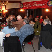 A wide-angle view of the assembled Alfisti as dinner was winding down