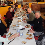 Getting down to 'business' — a few shots of the gourmands at our table