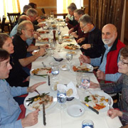 Getting down to 'business' — a few shots of the gourmands at our table