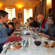 Getting down to 'business' — a few shots of the gourmands at our table