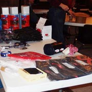 The door prize table about half way through being lightened