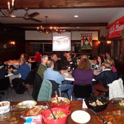 A view of part of the crowd  from the perspective of the Tavern's kitchen