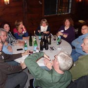 Some shots of the gang gathered around the tables