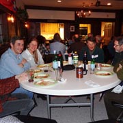 Some shots of the gang gathered around the tables