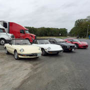 A few shots of our cars at the Fillin' Station before the start