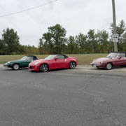 A few shots of our cars at the Fillin' Station before the start