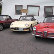 A couple of shots of our cars in the Golden Eagle parking lot