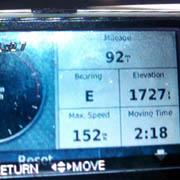 The max speed of the day as indicated by the hand-held GPS belonging to a Sortie participant, who shall go unnamed