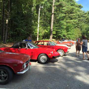 We get to line up along to upper edge of the Old Mill parking lot