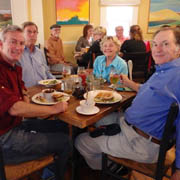 The brave Crusaders replenishing their energy at the Wicked Oyster