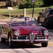This gent lives near the Mill and has several Alfas, including this rosso amaranto Giulia Spider. A new member?