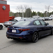 This blue Giulia was one of the cars we got to take for test drives
