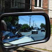 Garry Prime's Giulietta caught in John Rowntree's rear view mirror