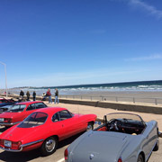 A few shots of us and our cars at the 'cause pause' at Nantasket Beach