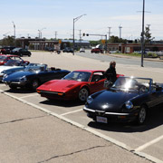 A few shots of us and our cars at the 'cause pause' at Nantasket Beach