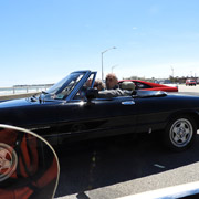 A few shots of us and our cars at the 'cause pause' at Nantasket Beach