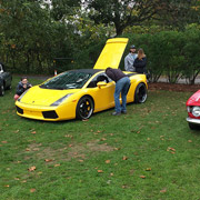 The sole Lamborghini - a bright yellow Gallardo