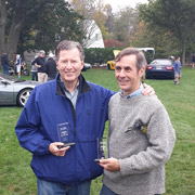 Gary (L) and Peter displaying their weatherproof trophies
