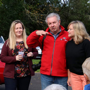 John DeWaele giving well-deserved thanks to sister-in-law Patti and niece Andraea