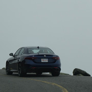 A few shots of the Stidsen Giulia winding its way up the Mount Washington Auto Road, entering the cloud