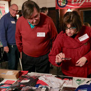 Bruce Murray and Andrea Stidsen making careful examinations