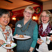Ki Basel, Roberta, and Judy approve of the dessert selections