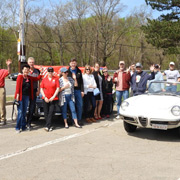 The gang gathers for a group photo just before shoving off
