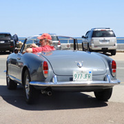 Tom and Grumpy pull in to the first stop at Nantasket Beach