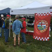 Hanging around the Alfa Romeo canopy waiting for the food to come out