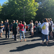 The Donovans herd us together for a quick drivers meeting