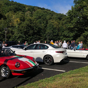A few shots of our crowd and cars gathering at the base of Mount Wachusett