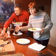 Greg & Andrea studying the selections 