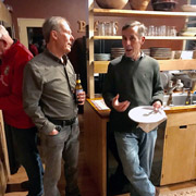 Jim Miga and Peter Walker exchanging views on something