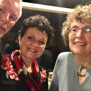 Adrien takes a selfie, flanked by Vi and hubby Robert
