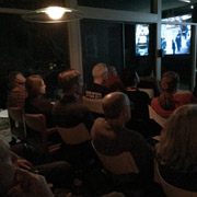 Movie time! A few shots of our ad hoc theatre in use