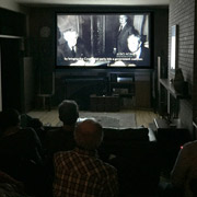 Movie time! A few shots of our ad hoc theatre in use
