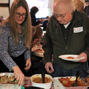 Some shots of the gang attacking the buffet with gusto